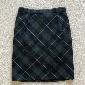 LL BEAN Wool Plaid Skirt - Size 4 - Brand New